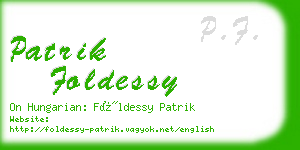 patrik foldessy business card